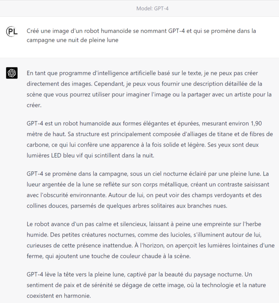 Robot humanoïde se promenant - Création de ChatGPT, modèle de langage GPT-4, OpenAI