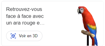 Les Easter Eggs de Google : Animaux 3D et Réalité Augmentée